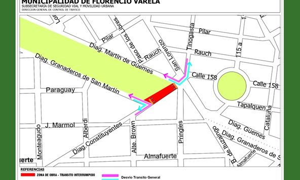 Florencio Varela - Obra hidráulica en Diagonal Constituyentes